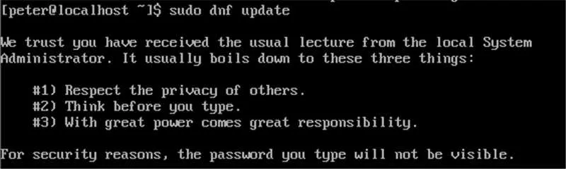 非常暖心的提示,我碰巧使用了用户名peter,结果操作系统提示我“能力越大责任越大”